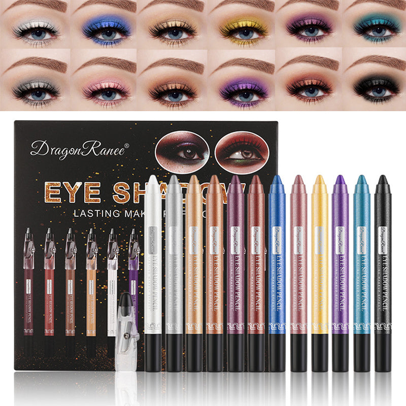 12pcs/set Durable Sweatproof Eyeliner Pencil Eye Shadow Pencil