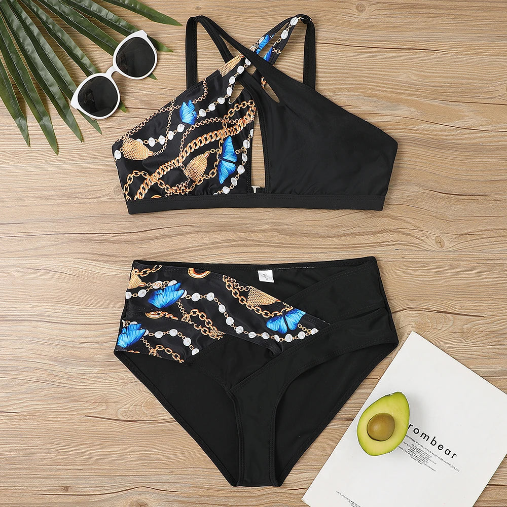 2022 Sexy Monokini Print Swimsuit