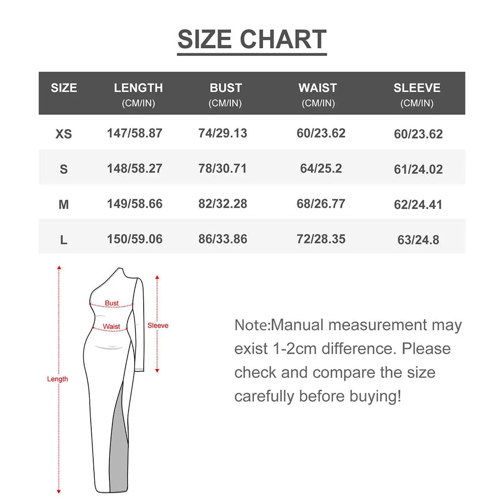 Long Sleeve Pattern Fruit Print Retro High Slit Bodycon Dress