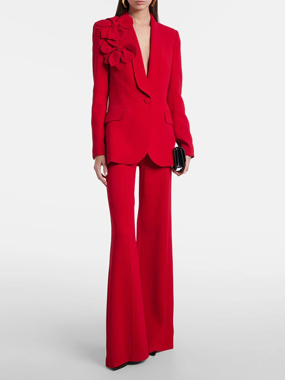 Women’s 3D Flower Blazer Pantsuit Set