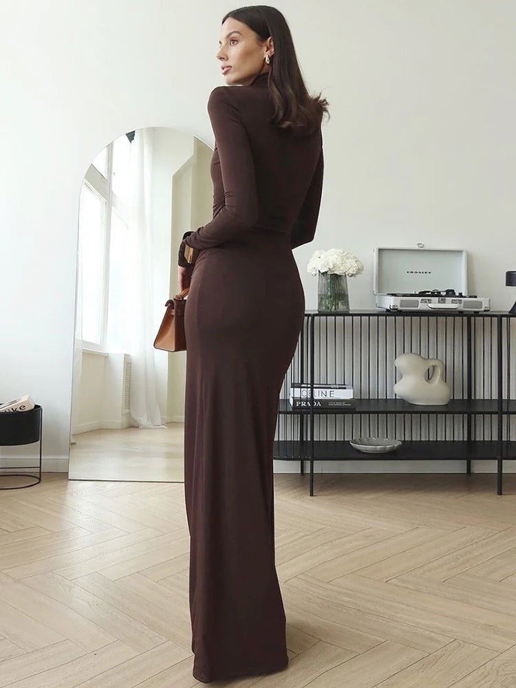 Sexy High Slit Bandage Long Dress