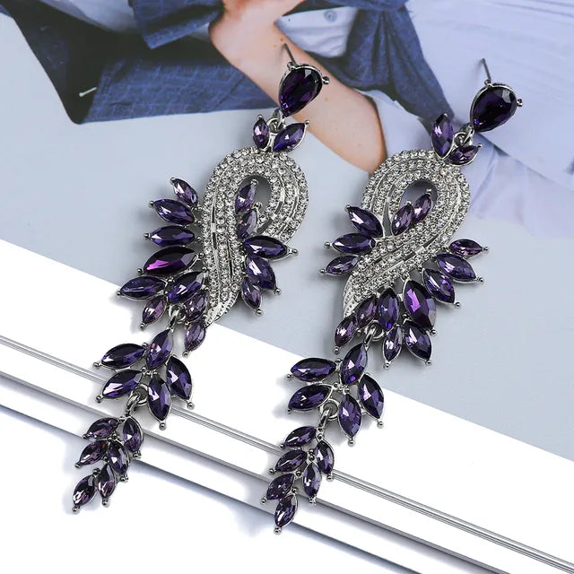 Design Dangle Chain Leaves Earrings