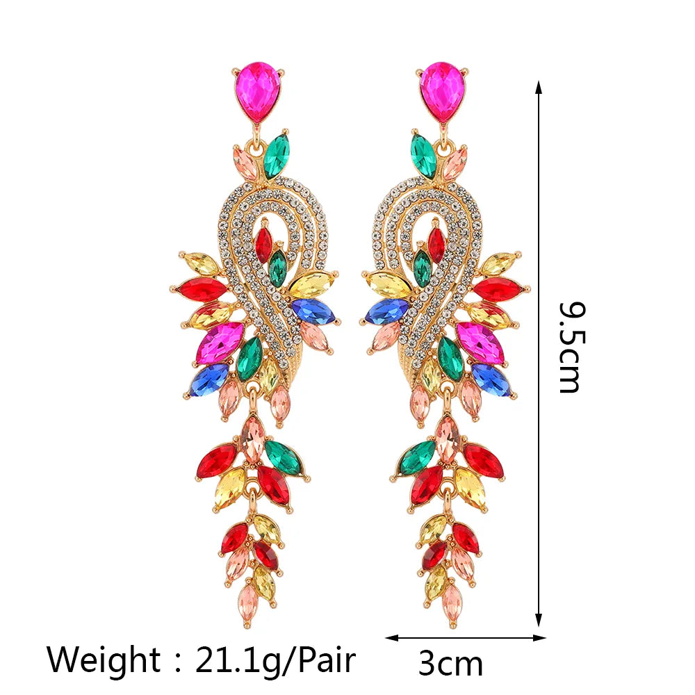 Design Dangle Chain Leaves Earrings