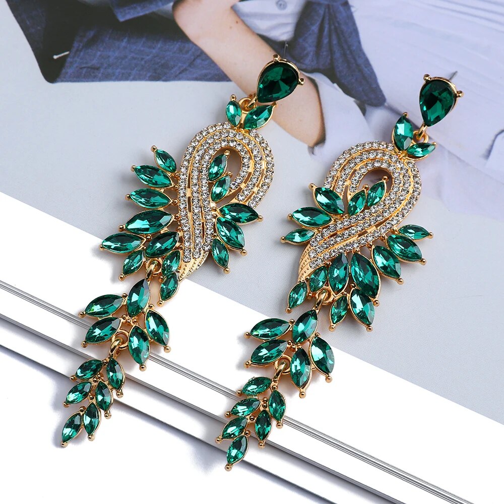 Design Dangle Chain Leaves Earrings