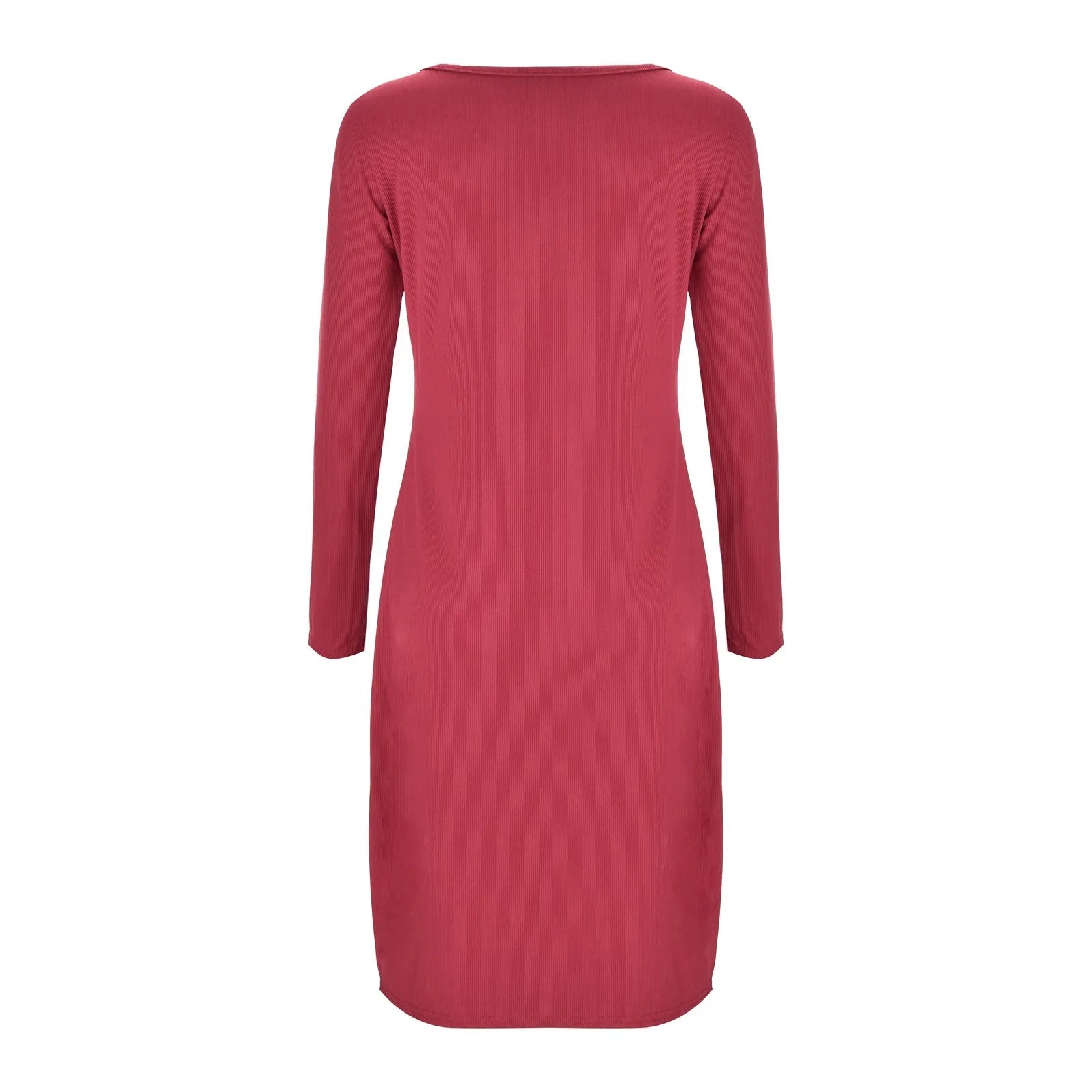Autumn Winter Elegant Square Collar  Ribbed Knitting Slit Dress