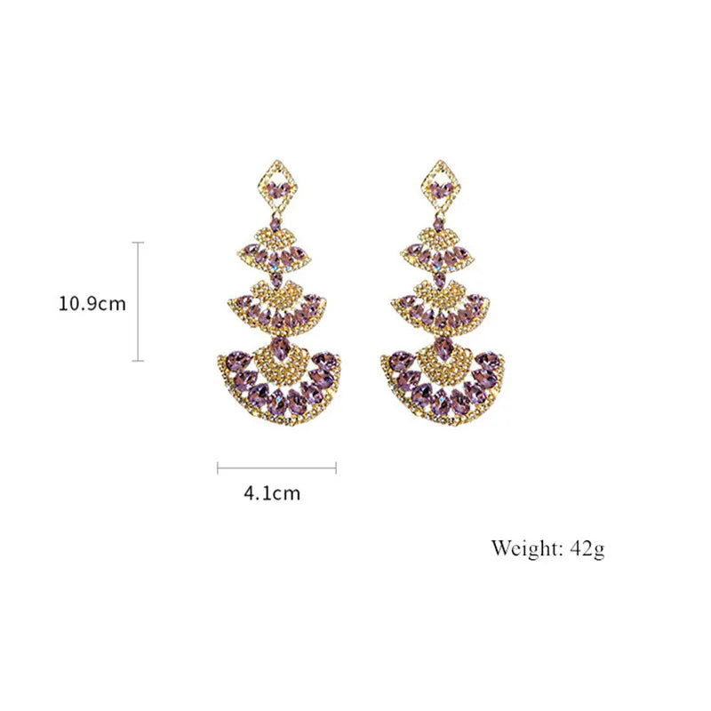 Vintage Purple Crystal Drop Earrings