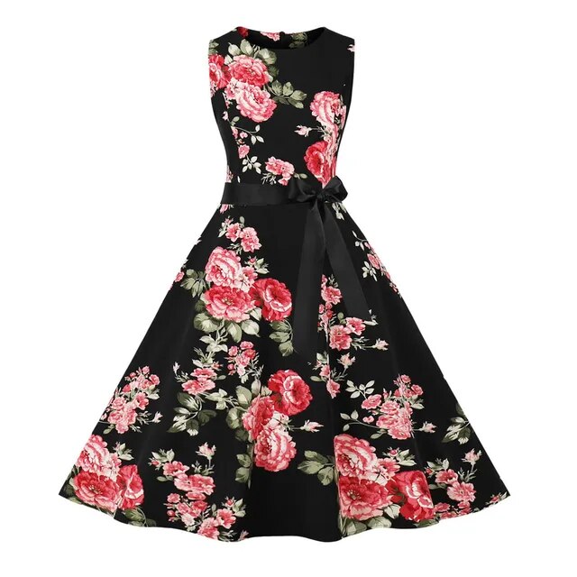 50s 60s Floral Patchwork Vintage Dress