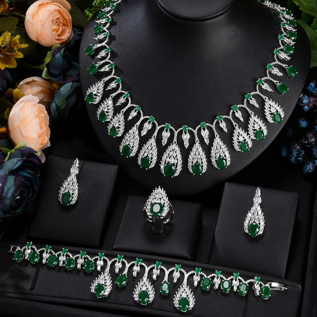 2pcs Bridal Zirconia Necklace earring Sets