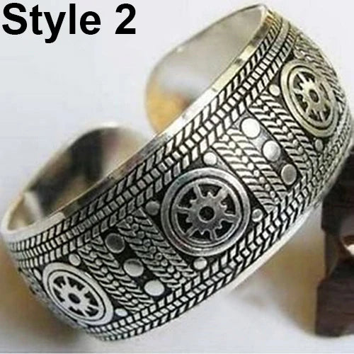 Chinese Style Vintage Tibetan Silver Elephant Open Cuff Bracelet