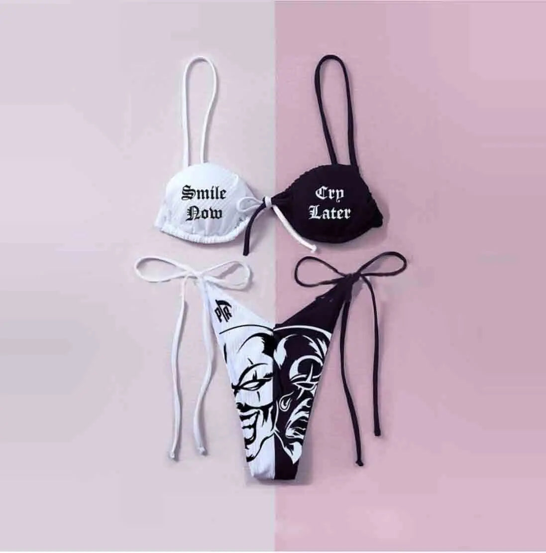 Summer Sexy Strange Comics Print Tube Top Swimsuits