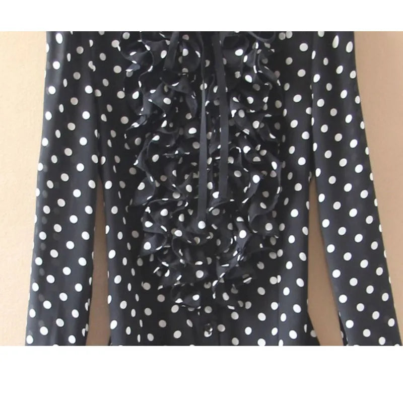 Fashion Polka Dot Ruffle Bodysuit