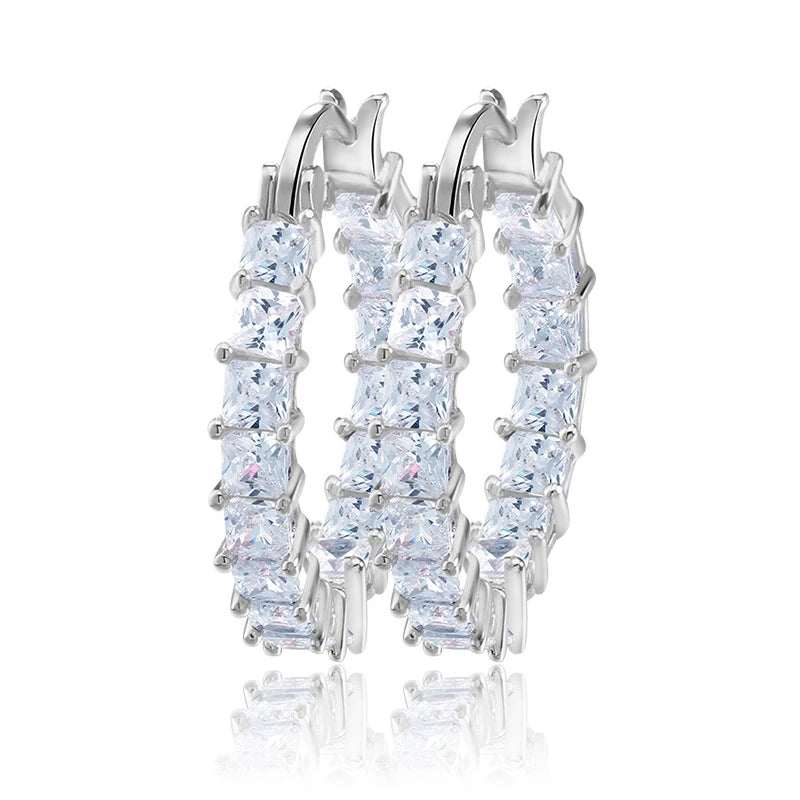 New Trendy Cubic Zirconia Earrings Hoops