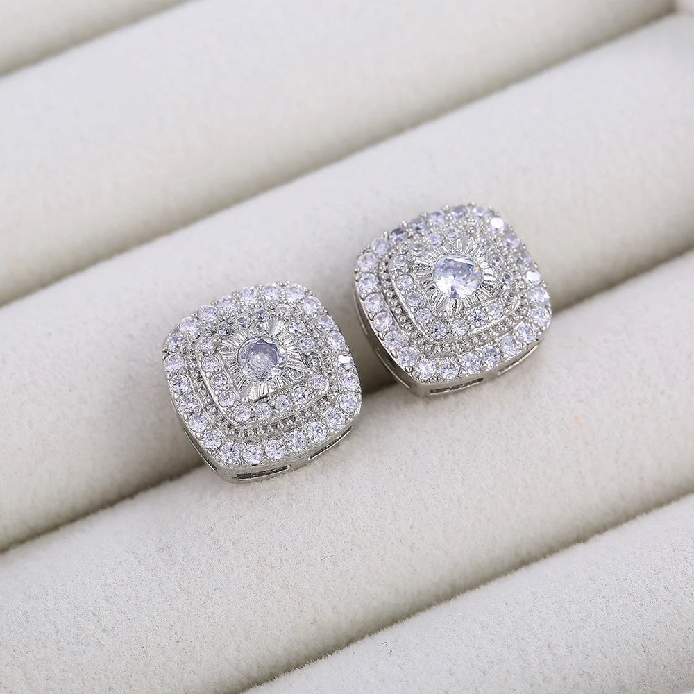 Brilliant Cubic Zirconia Stud Earrings