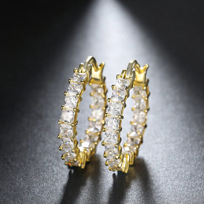 New Trendy Cubic Zirconia Earrings Hoops