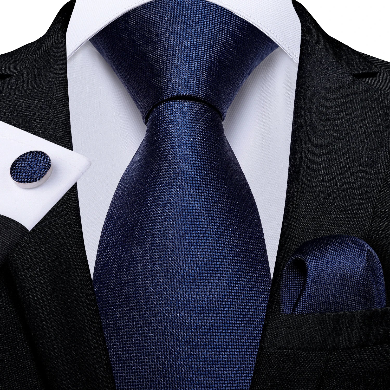 Silk Jacquard Woven Tie Handkerchief Cufflinks For Men