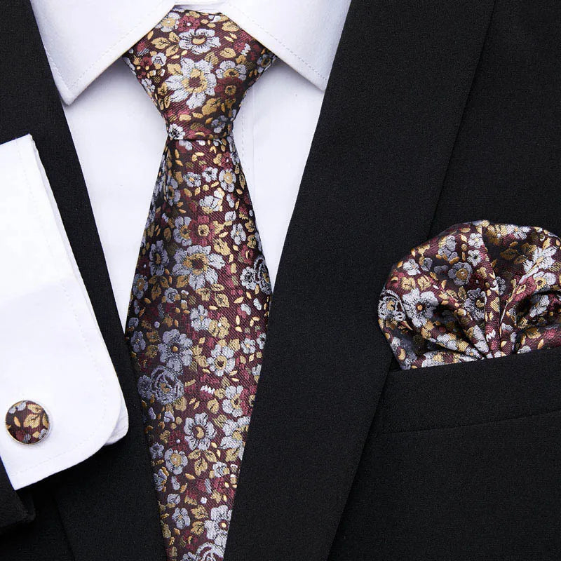 7.5 cm Tie Pocket Squares Cufflink Set