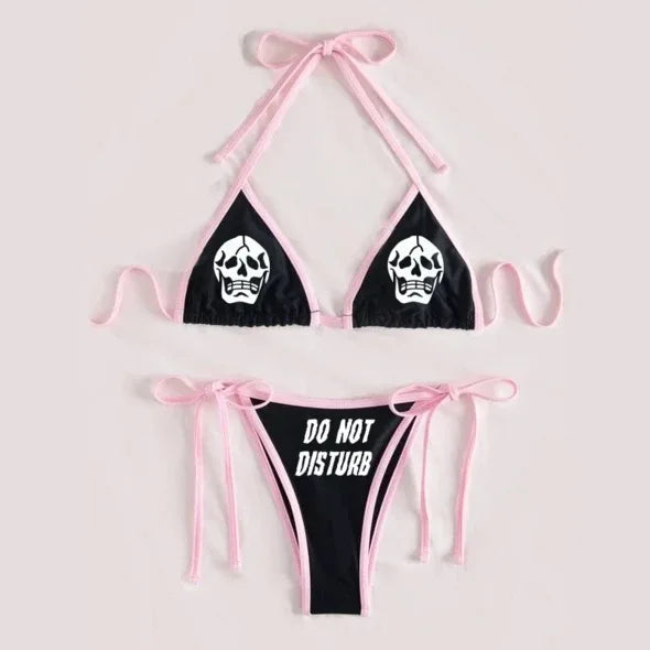 Summer Sexy Strange Comics Print Tube Top Swimsuits