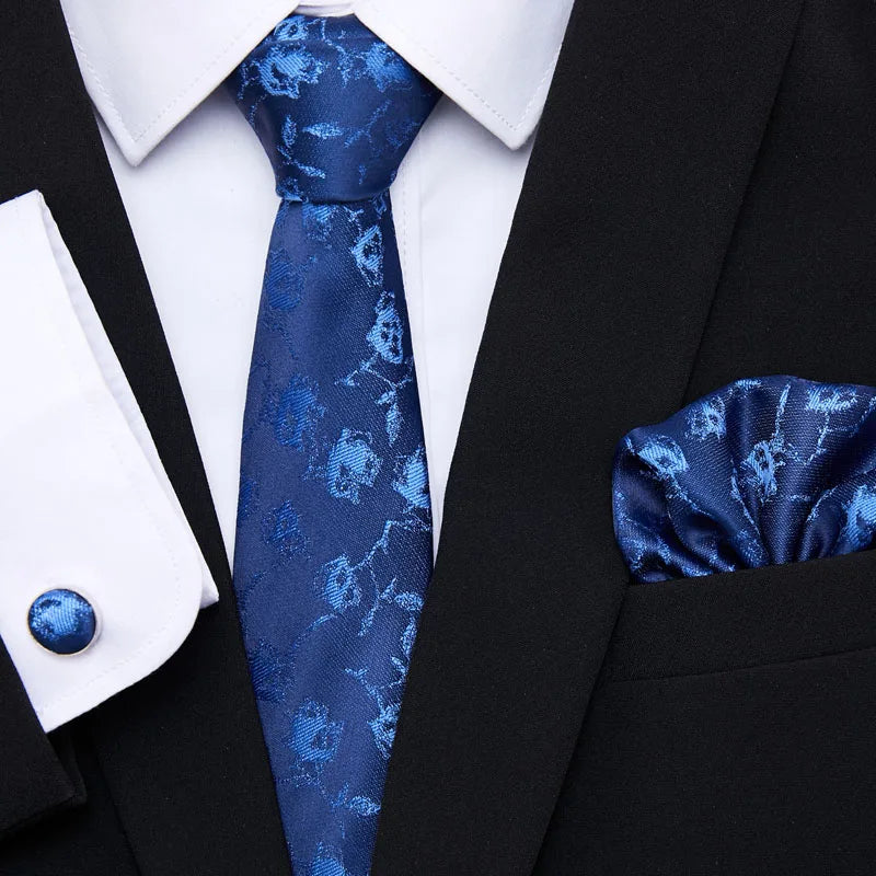 7.5 cm Tie Pocket Squares Cufflink Set
