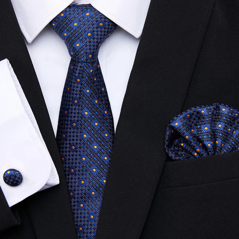 7.5 cm Tie Pocket Squares Cufflink Set