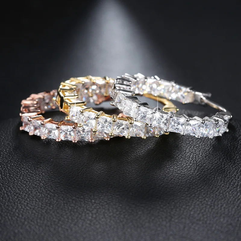 New Trendy Cubic Zirconia Earrings Hoops