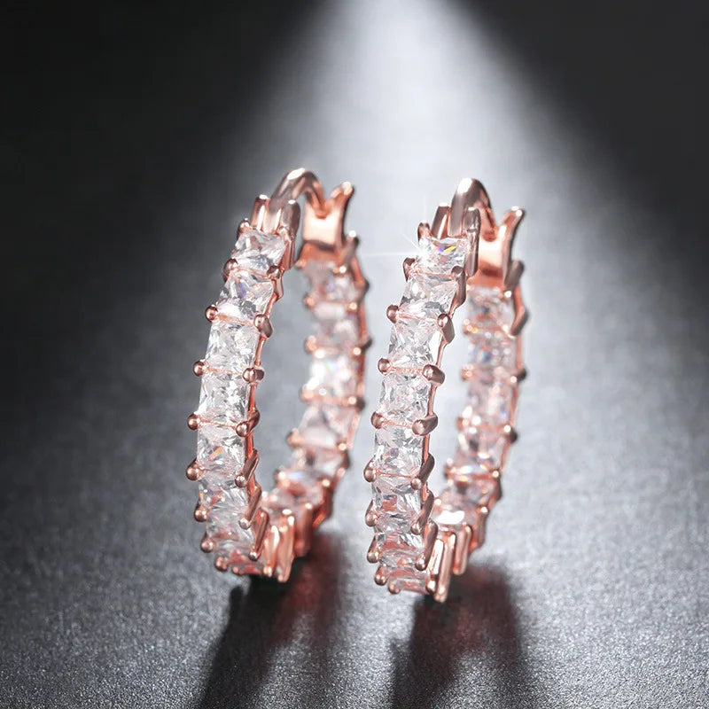 New Trendy Cubic Zirconia Earrings Hoops