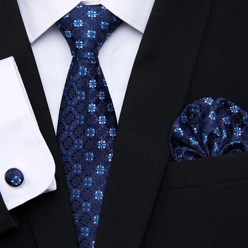7.5 cm Tie Pocket Squares Cufflink Set