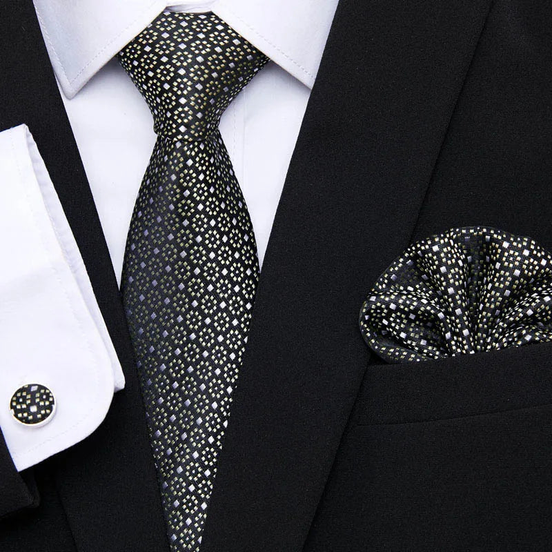7.5 cm Tie Pocket Squares Cufflink Set