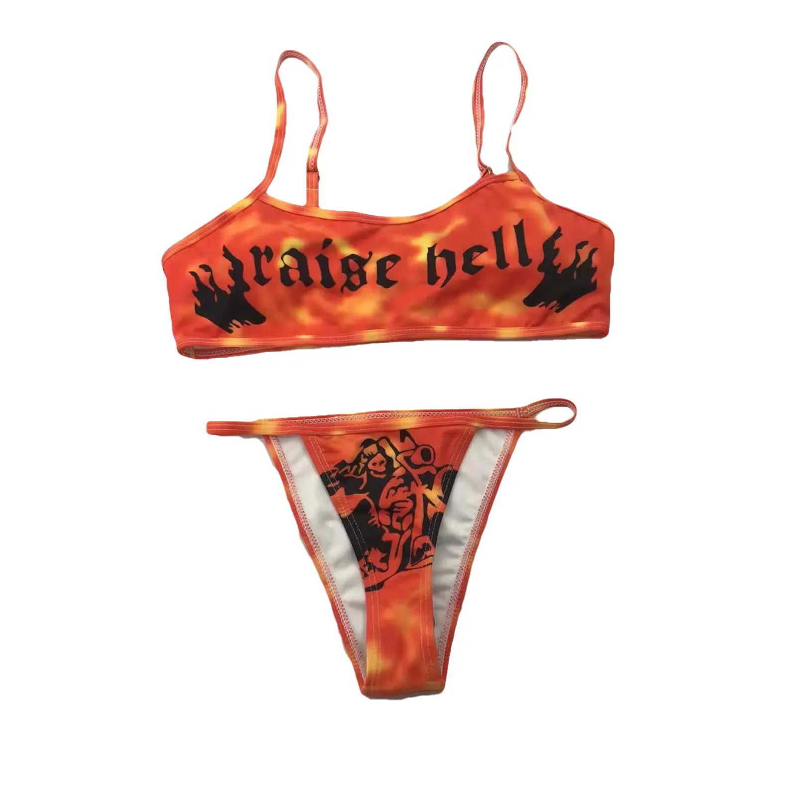 Summer Sexy Strange Comics Print Tube Top Swimsuits