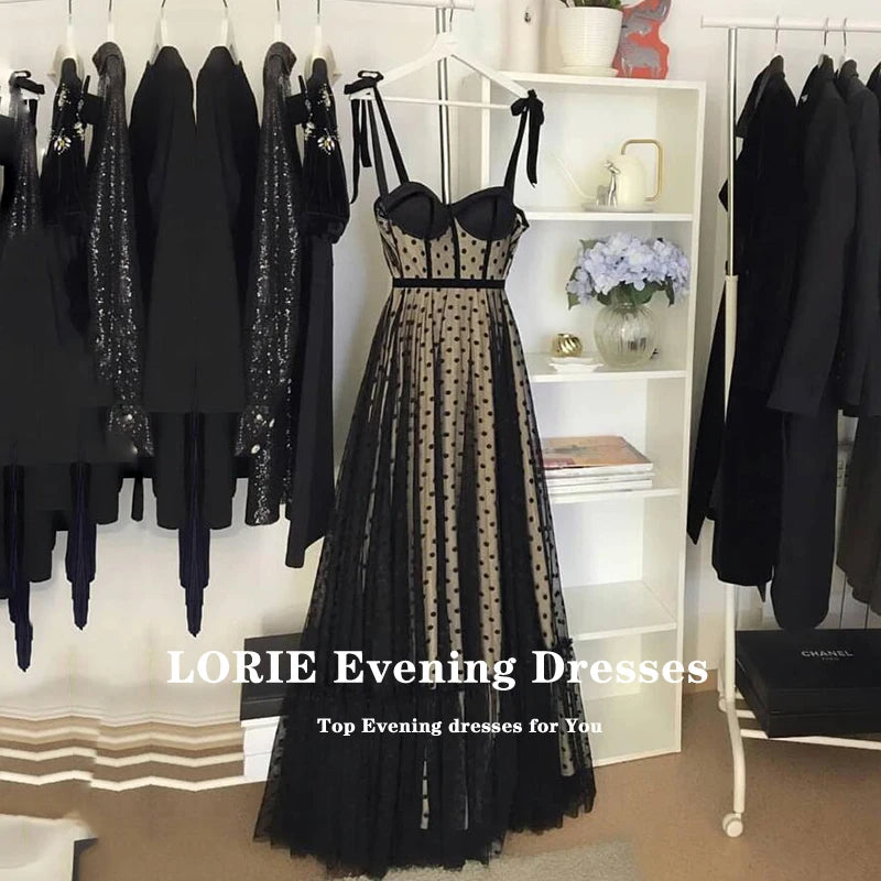 Polka Dot Black Prom Dresses