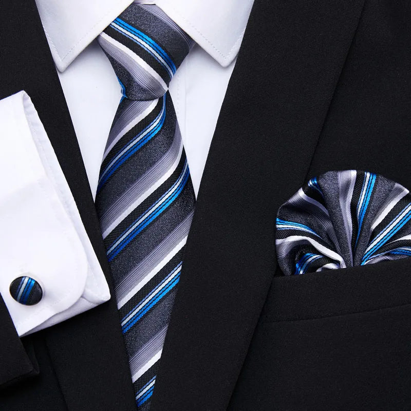 7.5 cm Tie Pocket Squares Cufflink Set