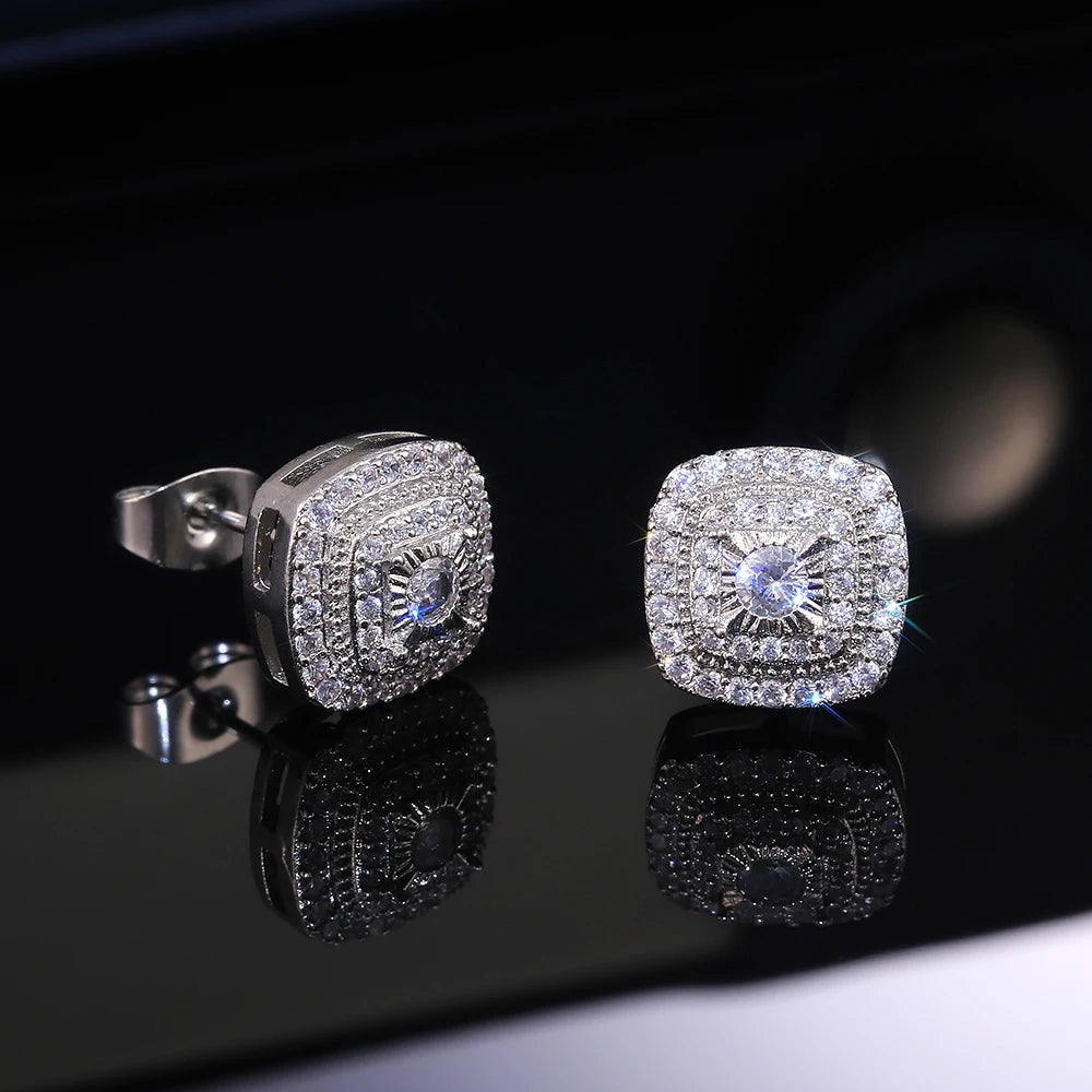 Brilliant Cubic Zirconia Stud Earrings