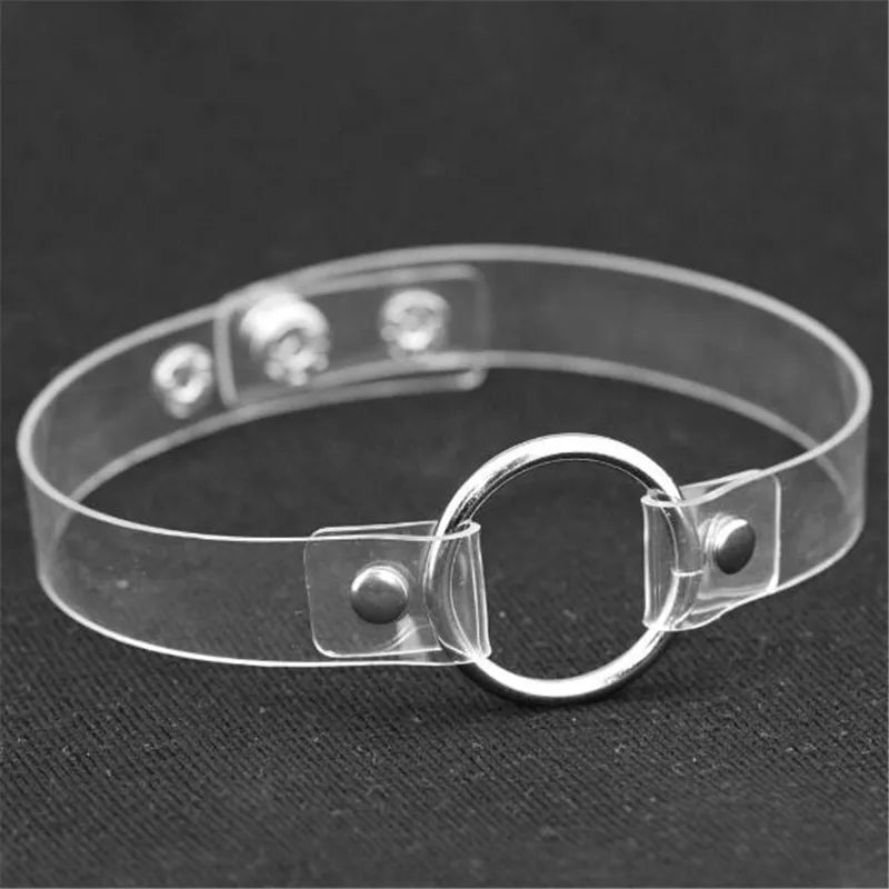 Trendy Goth Heart Leather Choker Necklace