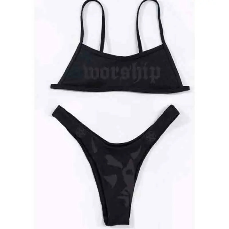 Summer Sexy Strange Comics Print Tube Top Swimsuits