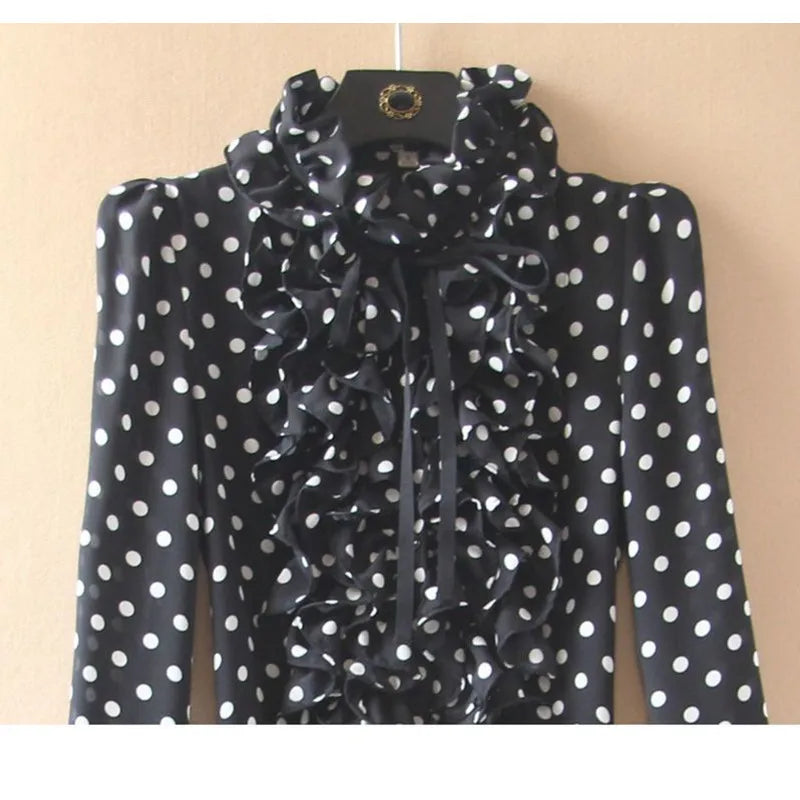 Fashion Polka Dot Ruffle Bodysuit