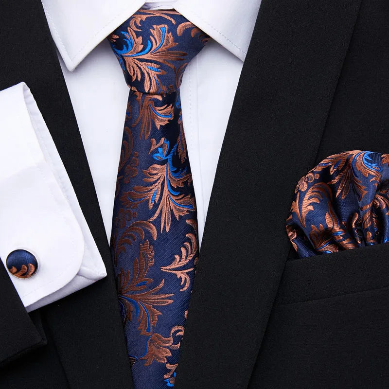 7.5 cm Tie Pocket Squares Cufflink Set
