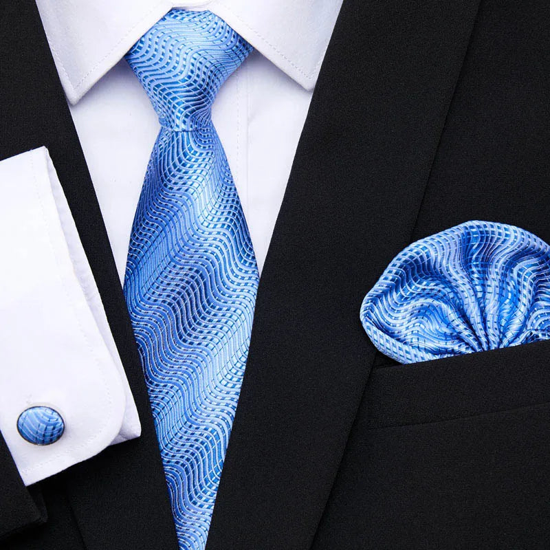 7.5 cm Tie Pocket Squares Cufflink Set