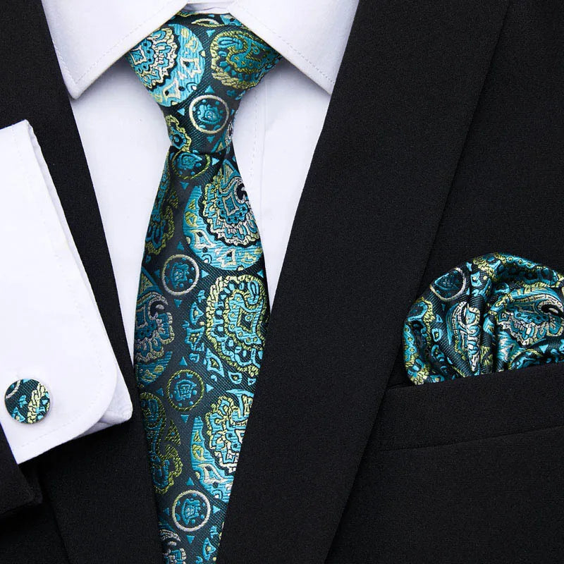 7.5 cm Tie Pocket Squares Cufflink Set