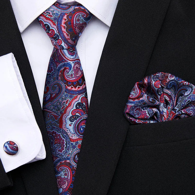 7.5 cm Tie Pocket Squares Cufflink Set