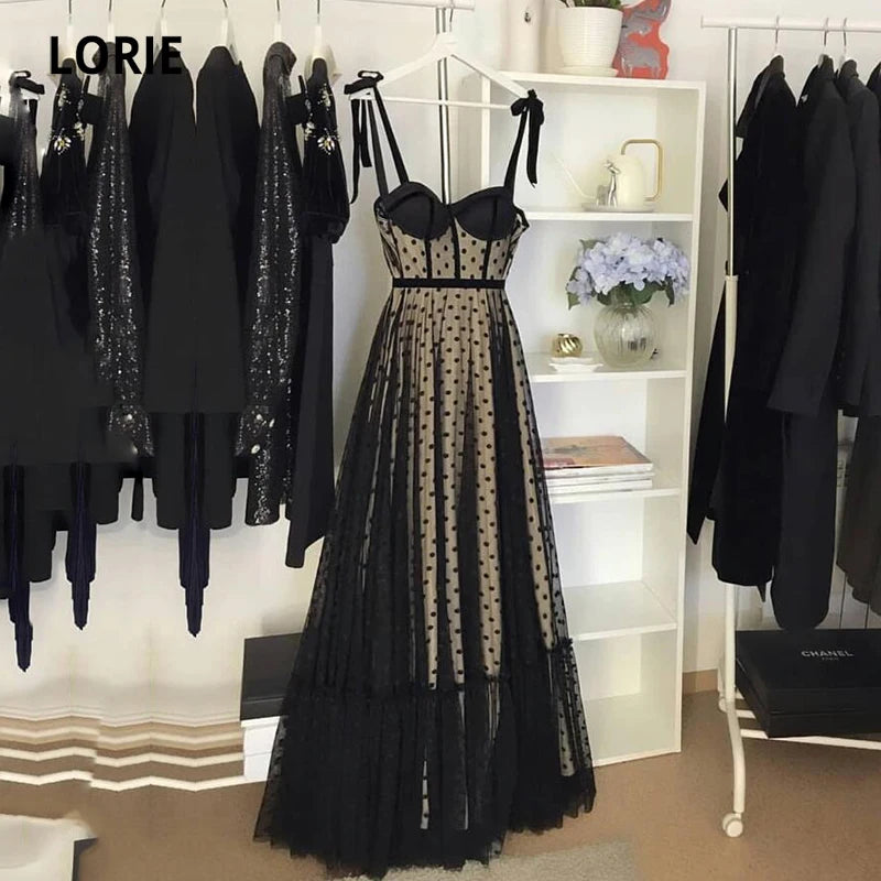 Polka Dot Black Prom Dresses