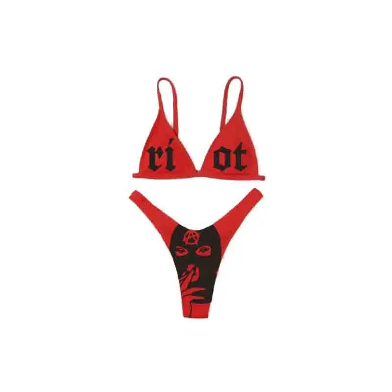 Summer Sexy Strange Comics Print Tube Top Swimsuits