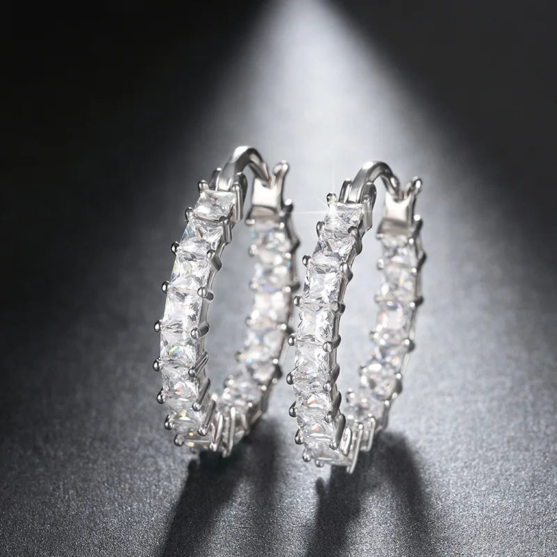 New Trendy Cubic Zirconia Earrings Hoops