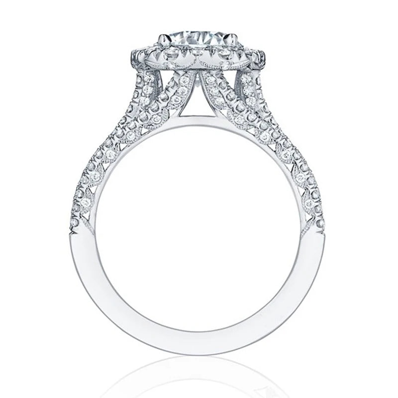 Trendy Women Rings with Brilliant Cubic Zirconia Luxury Engagement Rings