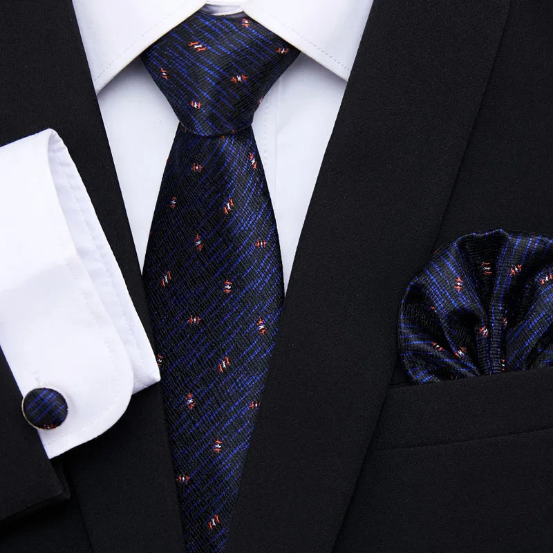 7.5 cm Tie Pocket Squares Cufflink Set