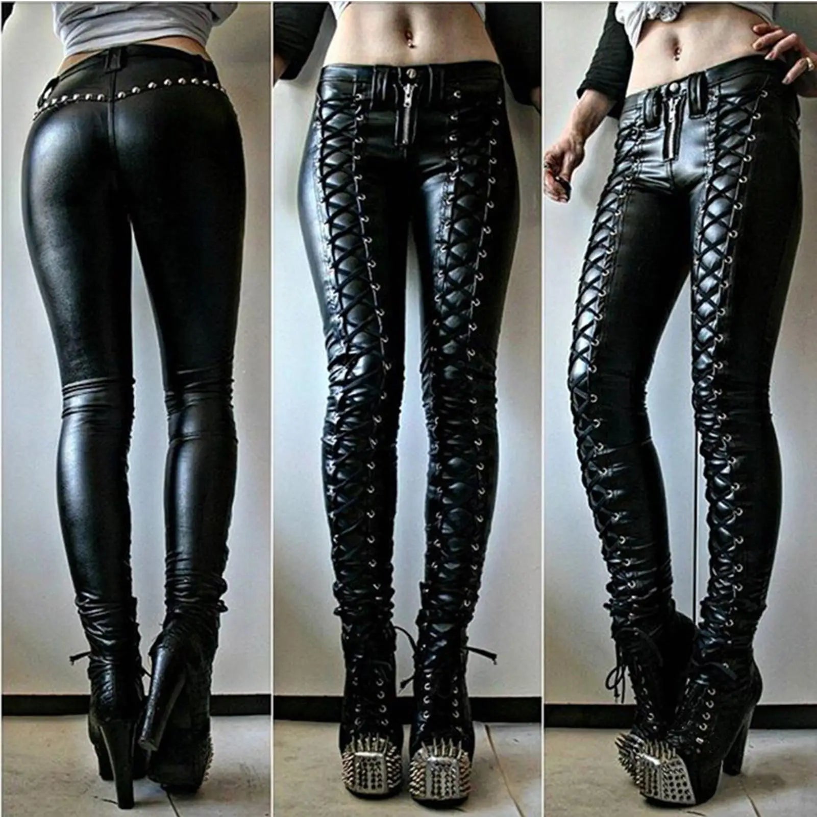 Steampunk Faux Leather Cosplay Pants