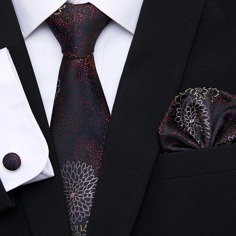 7.5 cm Tie Pocket Squares Cufflink Set