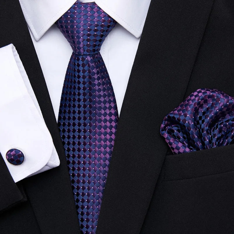 7.5 cm Tie Pocket Squares Cufflink Set