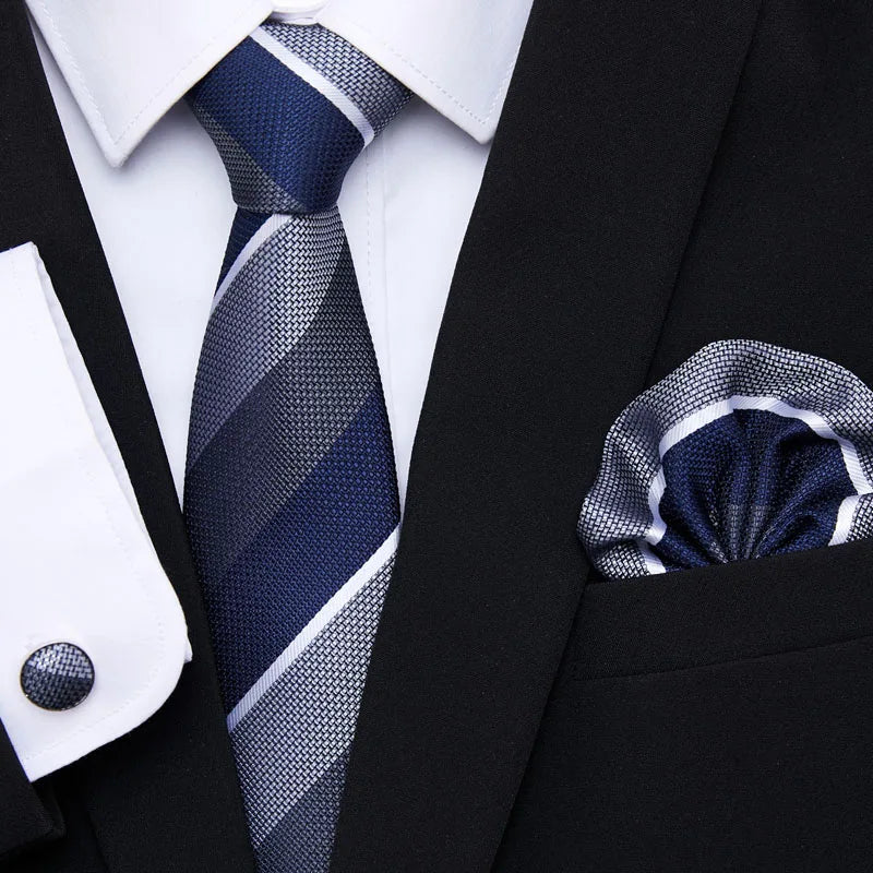 7.5 cm Tie Pocket Squares Cufflink Set