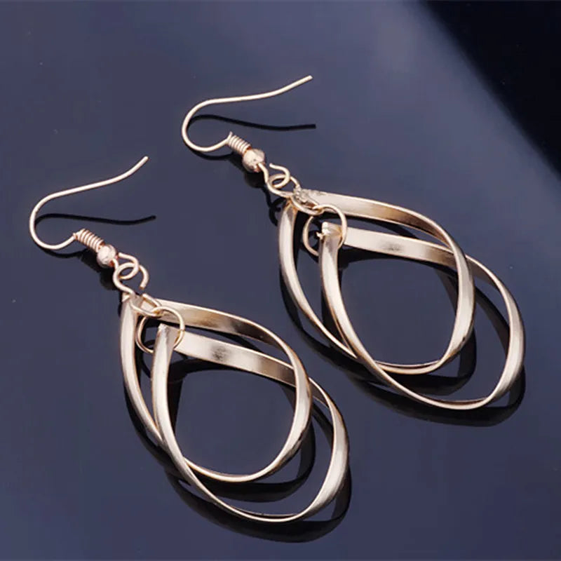 Twisted Rhombus Hanging Earrings For Women