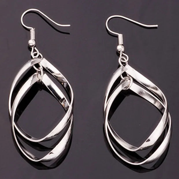 Twisted Rhombus Hanging Earrings For Women