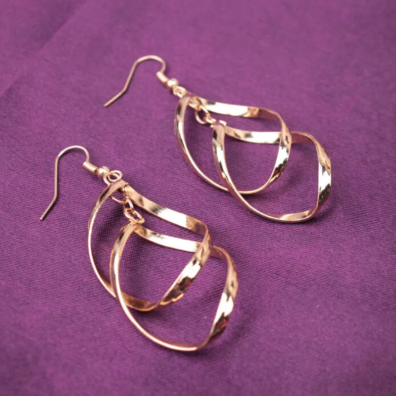 Twisted Rhombus Hanging Earrings For Women
